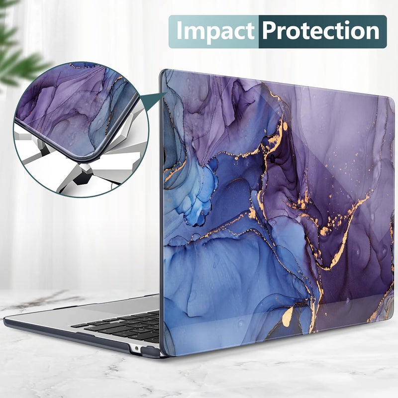 DONGKE for M4 MacBook Air 13.6 Inch Case 2025 2024 2023 2022 Model A3240 A3113 A2681 M3 M2 Chip, Plastic Hard Shell Case Cover with Touch ID for MacBook Air 13 Inch M4 - Abstract Marble - Image 5